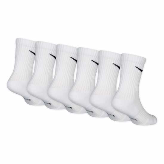 Детски чорапи Nike 6Pk Dri-Fit Crew Sock Childs Бяло Nike 6Pk Dri-Fit Crew Sock Childs Бяло Детски чорапи
