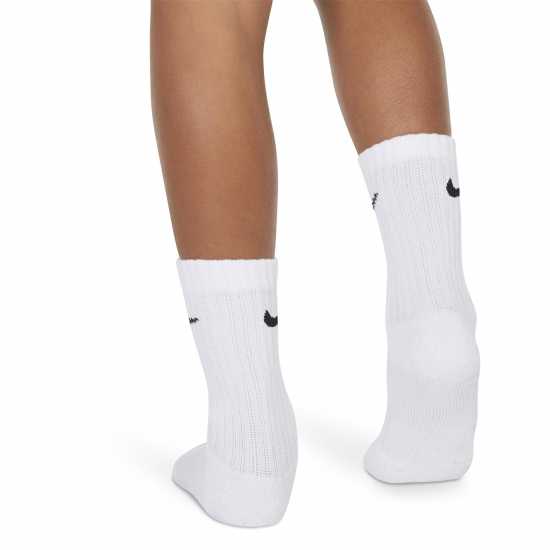 Детски чорапи Nike 6Pk Dri-Fit Crew Sock Childs Бяло Nike 6Pk Dri-Fit Crew Sock Childs Бяло Детски чорапи