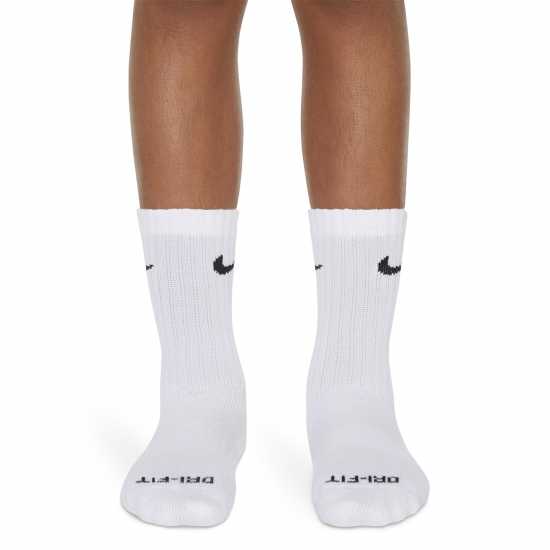 Детски чорапи Nike 6Pk Dri-Fit Crew Sock Childs Бяло Nike 6Pk Dri-Fit Crew Sock Childs Бяло Детски чорапи