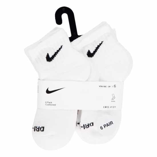 Детски чорапи Nike 6Pk Dri-Fit Crew Sock Childs Бяло Nike 6Pk Dri-Fit Crew Sock Childs Бяло Детски чорапи