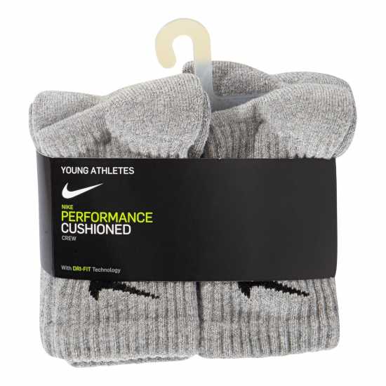 Детски чорапи Nike 6Pk Dri-Fit Crew Sock Childs Тъмно сива мраморна Nike 6Pk Dri-Fit Crew Sock Childs Тъмно сива мраморна Детски чорапи
