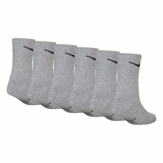 Детски чорапи Nike 6Pk Dri-Fit Crew Sock Childs Тъмно сива мраморна Nike 6Pk Dri-Fit Crew Sock Childs Тъмно сива мраморна Детски чорапи