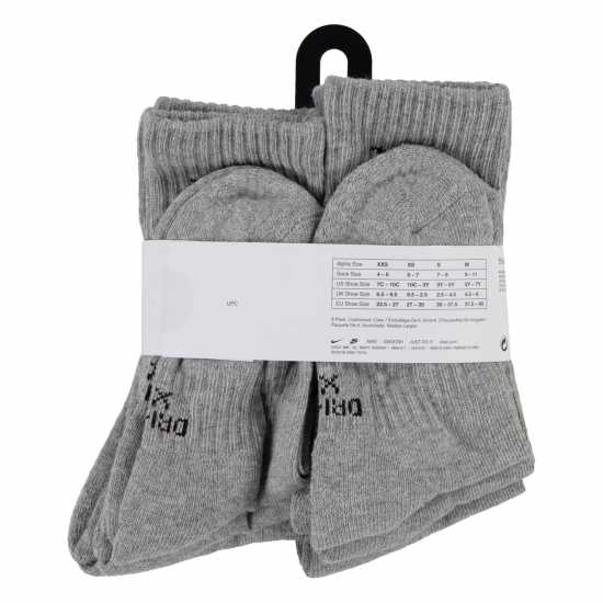 Детски чорапи Nike 6Pk Dri-Fit Crew Sock Childs Тъмно сива мраморна Nike 6Pk Dri-Fit Crew Sock Childs Тъмно сива мраморна Детски чорапи