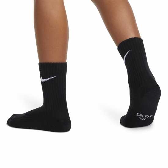 Детски чорапи Nike 6Pk Dri-Fit Crew Sock Childs Black Nike 6Pk Dri-Fit Crew Sock Childs Black Детски чорапи