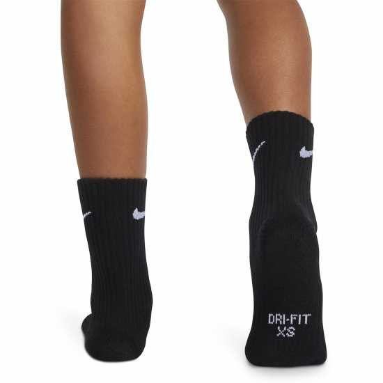 Детски чорапи Nike 6Pk Dri-Fit Crew Sock Childs Black Nike 6Pk Dri-Fit Crew Sock Childs Black Детски чорапи