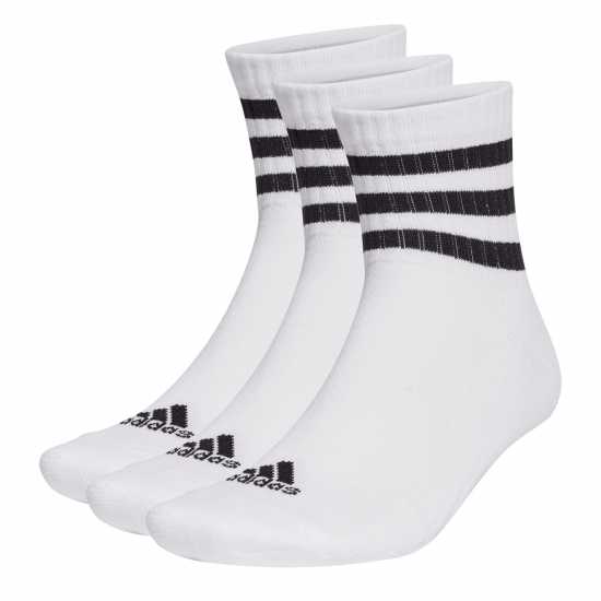 Мъжки чорапи Adidas 3/4 Чорапи 3Бр. 3 Stripe Quarter Sock 3 Pack Бяло/Черно Adidas 3/4 Чорапи 3Бр. 3 Stripe Quarter Sock 3 Pack Бяло/Черно Мъжки чорапи