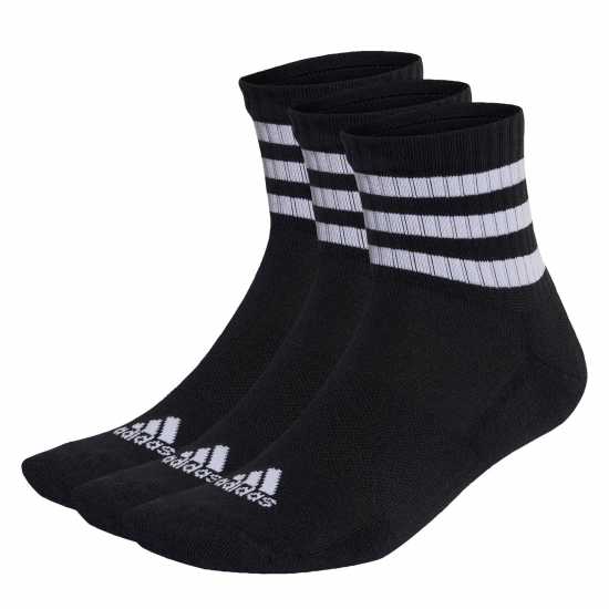 Мъжки чорапи Adidas 3/4 Чорапи 3Бр. 3 Stripe Quarter Sock 3 Pack Черно/Бяло Adidas 3/4 Чорапи 3Бр. 3 Stripe Quarter Sock 3 Pack Черно/Бяло Мъжки чорапи