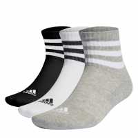 Adidas 3/4 Чорапи 3Бр. 3 Stripe Quarter Sock 3 Pack Grey/White/Blck Мъжки чорапи