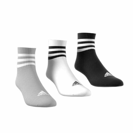 Adidas 3/4 Чорапи 3Бр. 3 Stripe Quarter Sock 3 Pack Grey/White/Blck Мъжки чорапи