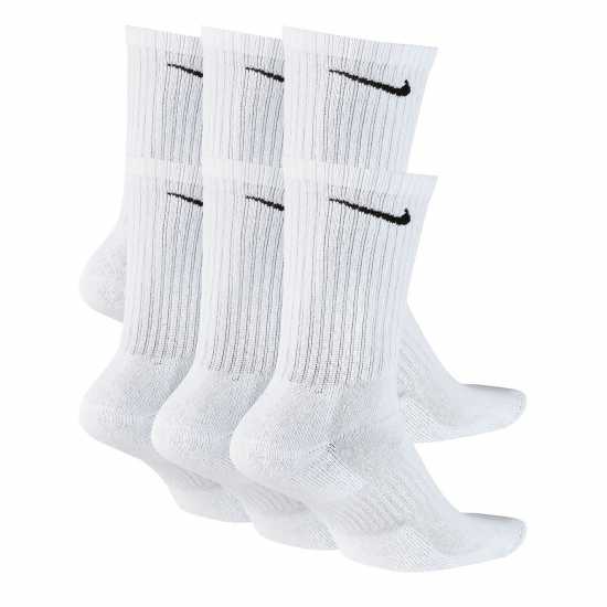 Nike Everyday Cushioned Training Crew Socks (6 Pairs) White/Black Мъжки чорапи