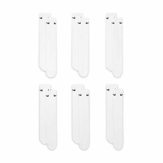 Nike 6-Pack Everyday Cushioned Training Crew Socks Бяло/Черно 