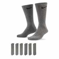 Nike 6-Pack Everyday Cushioned Training Crew Socks Grey 