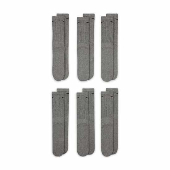 Nike 6-Pack Everyday Cushioned Training Crew Socks Grey 