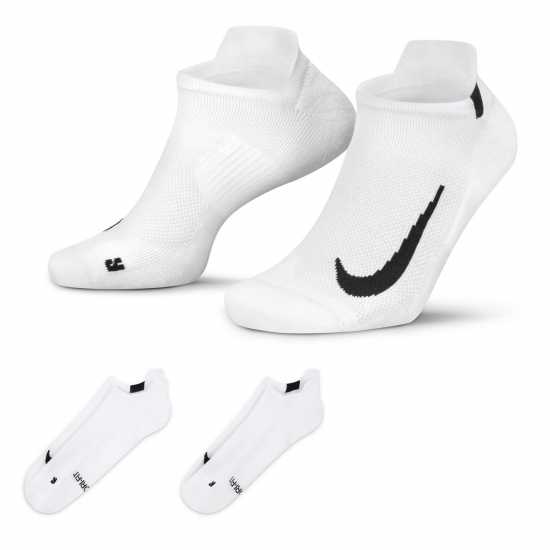 Nike Multiplier Running No-Show Socks (2 Pairs) Бяло/Черно Мъжки чорапи