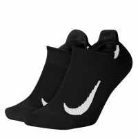 Nike Multiplier Running No-Show Socks (2 Pairs) Black/White Мъжки чорапи
