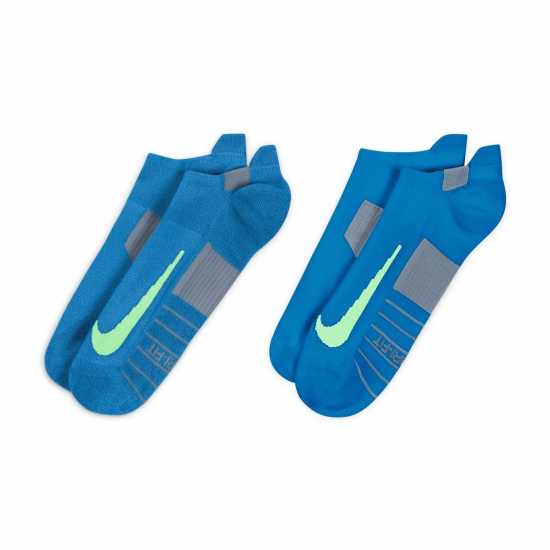 Nike Multiplier Running No-Show Socks (2 Pairs) Blue Мъжки чорапи