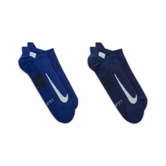 Nike Multiplier Running No-Show Socks (2 Pairs) Морско синьо/Бяло Мъжки чорапи