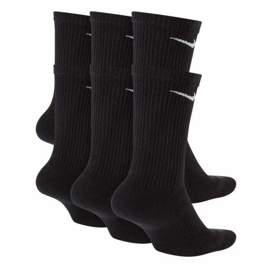 Nike Everyday Plus Cushioned Training Crew Socks (6 Pairs) Black/White Мъжки чорапи