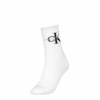 Calvin Klein Mono Logo Crew Socks Бяло 