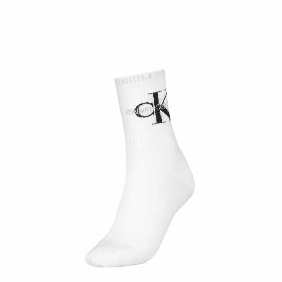 Calvin Klein Mono Logo Crew Socks Бяло 