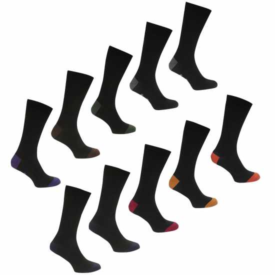 Lee Cooper 10 Pack Socks Mens Black Asst Мъжки чорапи