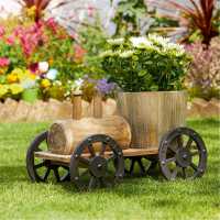 Wooden Tractor Planter  Градина