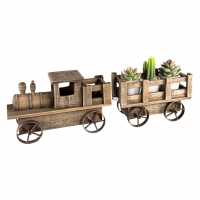 Wooden Train Carriage Planter  Градина