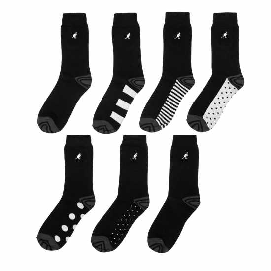 Kangol Formal Socks 7 Pack Ladies Black PATTERN - Дамски чорапи