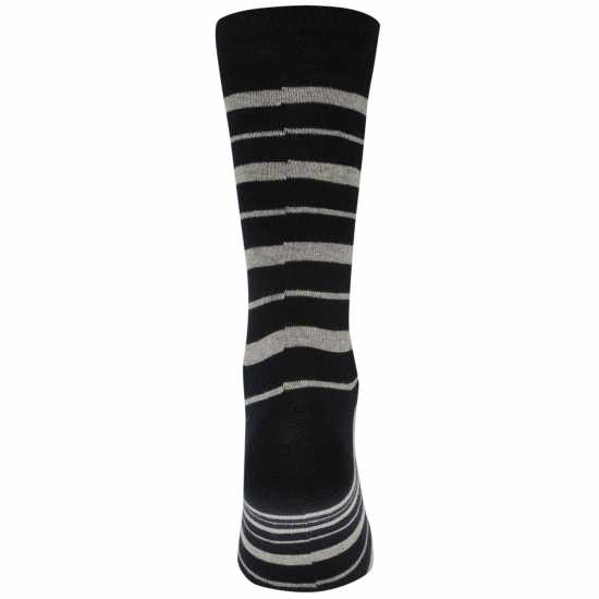 Kangol Мъжки Официални Чорапи 7Бр. В Опаковка Formal 7 Pack Socks Mens Bk Ch Nv Stripe Мъжки чорапи