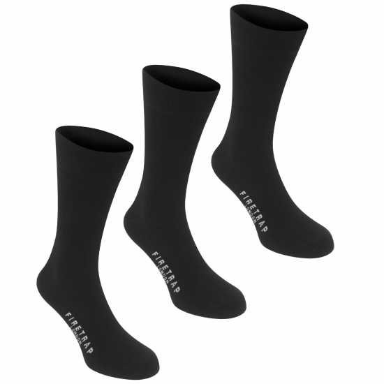 Мъжки чорапи Firetrap 3 Чифта Официални Чорапи 3 Pack Formal Socks Mens Черно Firetrap 3 Чифта Официални Чорапи 3 Pack Formal Socks Mens Черно Мъжки чорапи