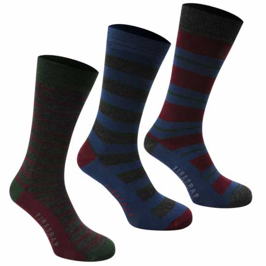 Мъжки чорапи Firetrap 3 Чифта Официални Чорапи 3 Pack Formal Socks Mens Полосато Firetrap 3 Чифта Официални Чорапи 3 Pack Formal Socks Mens Полосато Мъжки чорапи