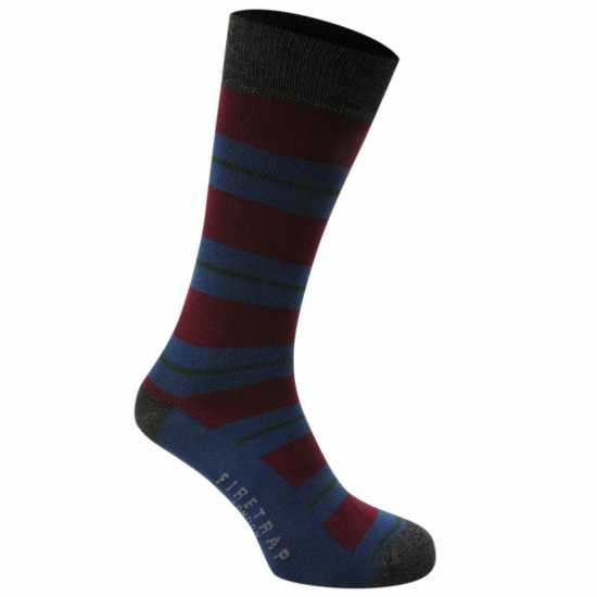 Firetrap 3 Чифта Официални Чорапи 3 Pack Formal Socks Mens Striped Мъжки чорапи