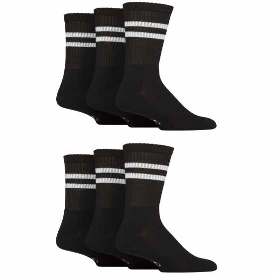 Sockshop 6 Pack Sport Socks Mens Black 