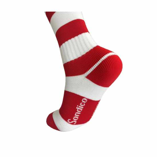 Sondico Футболни Чорапи Football Socks Junior Red/White Детски чорапи