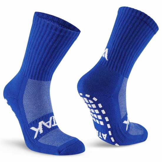 Atak Sports Grip Mid Leg Socks Senior Royal/White 