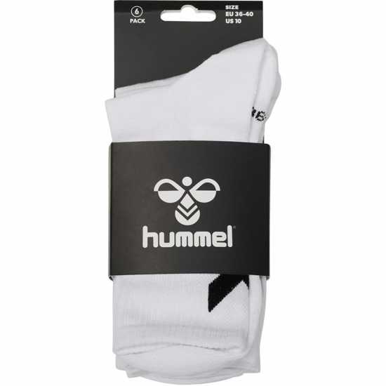 Hummel Chv 6Pk Crw Sck 09 White Мъжки чорапи