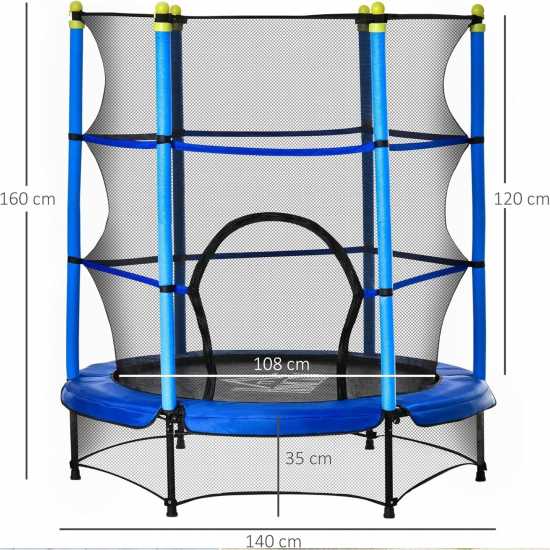 Homcom 5.2Ft Kids Trampoline With Safety Enclosure Blue Градина