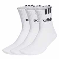 Adidas Linear 3 Stripe Cushioned Half Crew Sock