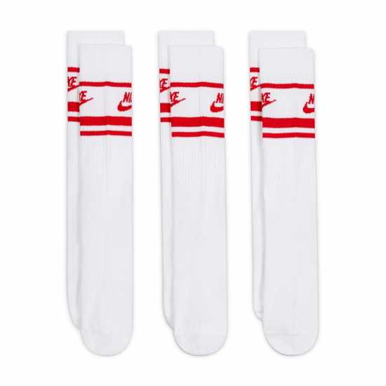 Мъжки чорапи Nike Sportswear Dri-Fit Everyday Essential Crew Socks (3 Pairs) Бяло/Червено Nike Sportswear Dri-Fit Everyday Essential Crew Socks (3 Pairs) Бяло/Червено Мъжки чорапи