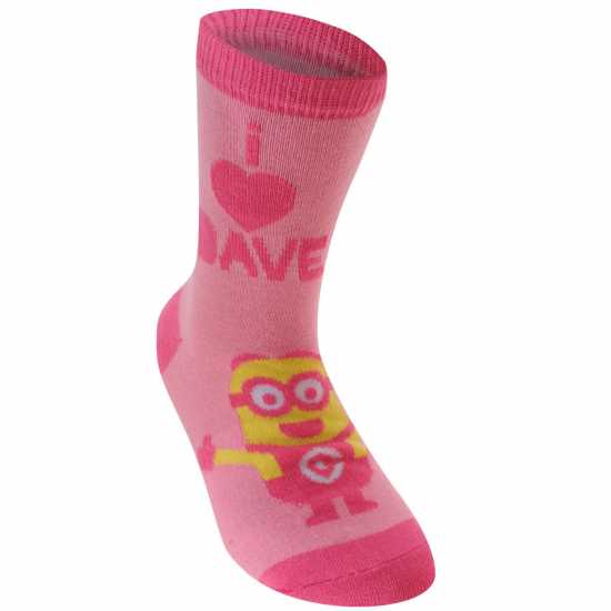 Character Despicable Me Crew Socks Childs Minion Girl 