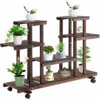 Outsunny 4-Tier Plant Stand With Wheels And Brakes