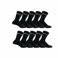 Donnay Crew 10 Pack Sports Socks Lddies Black Дамски чорапи