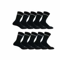 Donnay Crew 10 Pack Sports Socks Lddies Черно 