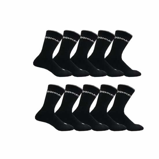 Donnay Crew 10 Pack Sports Socks Lddies Черно 