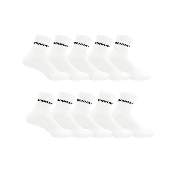 Ниски Чорапи Donnay 10 Pack Quarter Socks Ladies Бяло Ниски Чорапи Donnay 10 Pack Quarter Socks Ladies Бяло