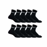 Ниски Чорапи Donnay 10 Pack Quarter Socks Ladies Черно 
