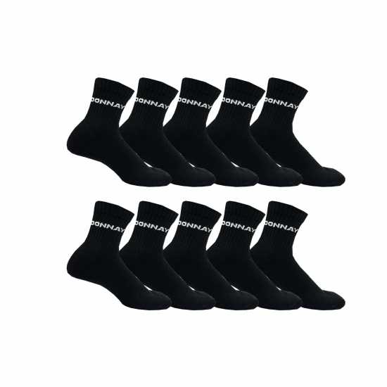 Ниски Чорапи Donnay 10 Pack Quarter Socks Ladies Черно 