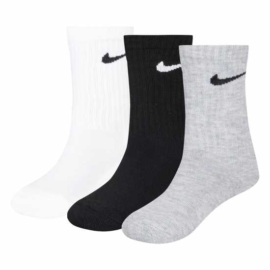 Детски чорапи Nike Basic Crew 3Pk Sock Infants Бяло/Сиво Nike Basic Crew 3Pk Sock Infants Бяло/Сиво Детски чорапи