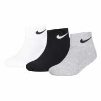 Nike Basic Ankle 3Pk Childs Бяло/Сиво 