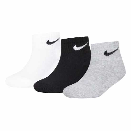 Nike Basic Ankle 3Pk Childs Бяло/Сиво 